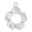 Sterling Silver Charm, Flower with Circle Cutout 16mm, 1 Piece