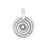 Sterling Silver Charm, Small Spiral with Smooth Plain Heart 9mm, 1 Piece
