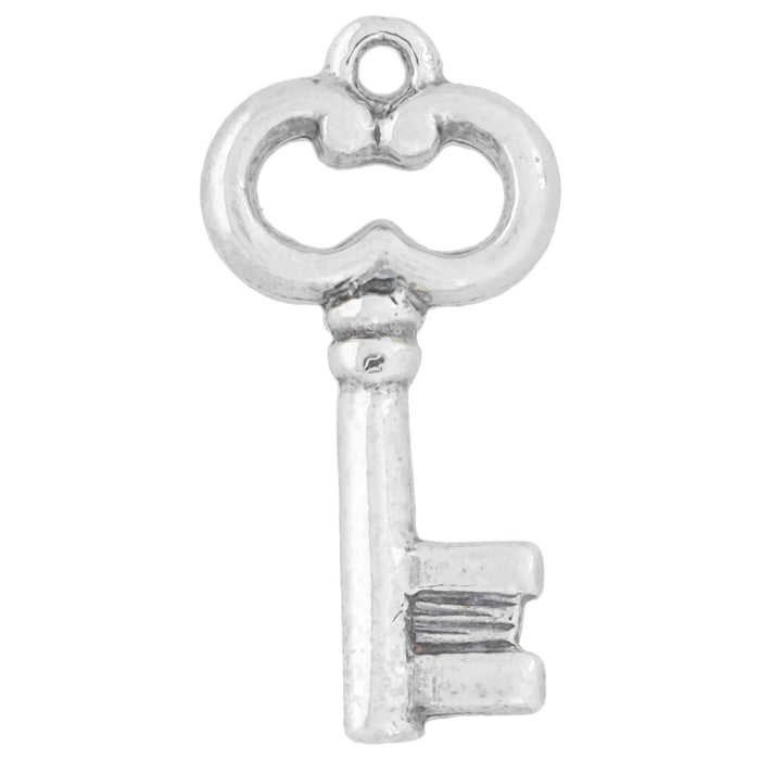Sterling Silver Charm, Skeleton Key 21x11mm, 1 Piece