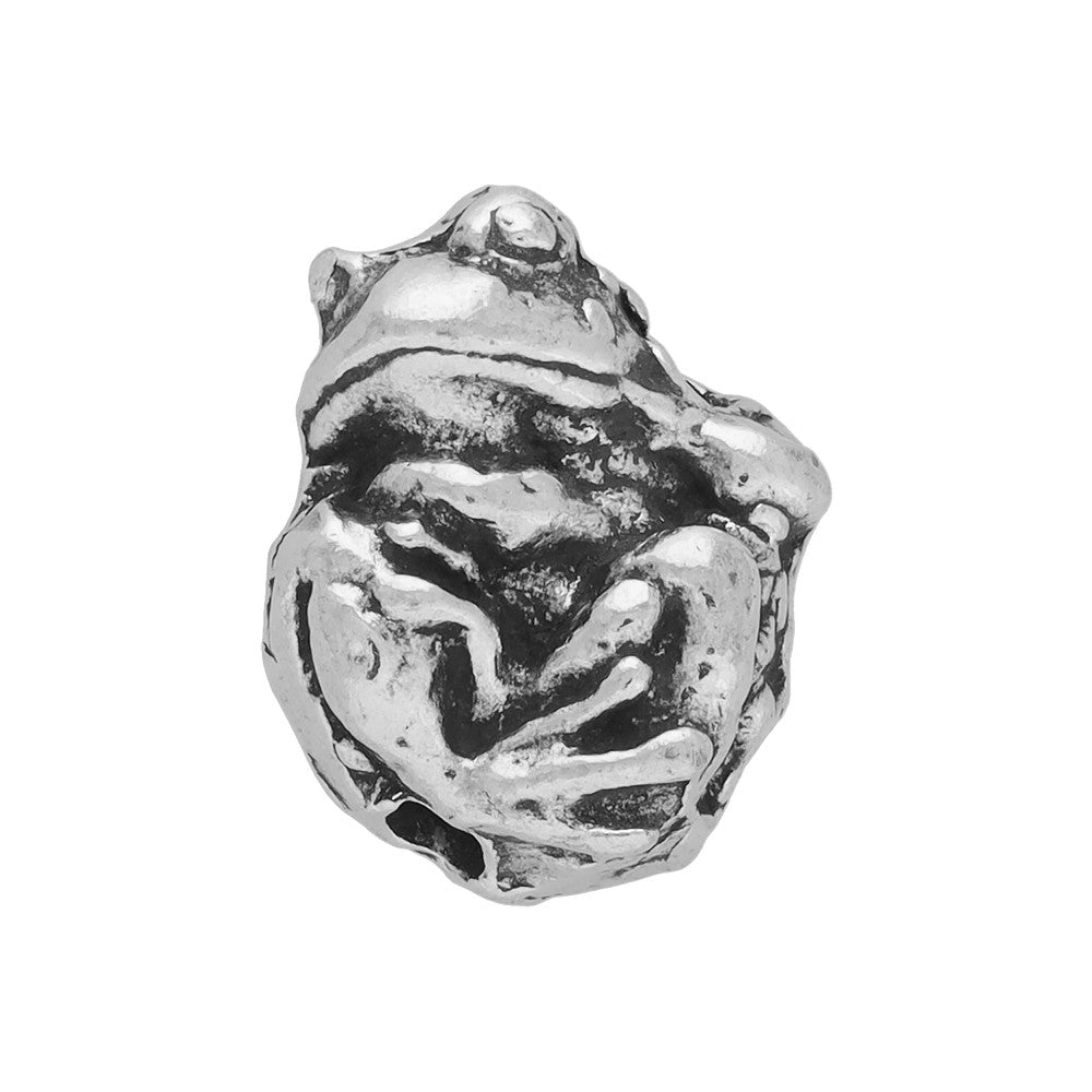 Green Girls Studios Focal Bead, Baby Toad Frog 13mm, 1 Piece, Pewter