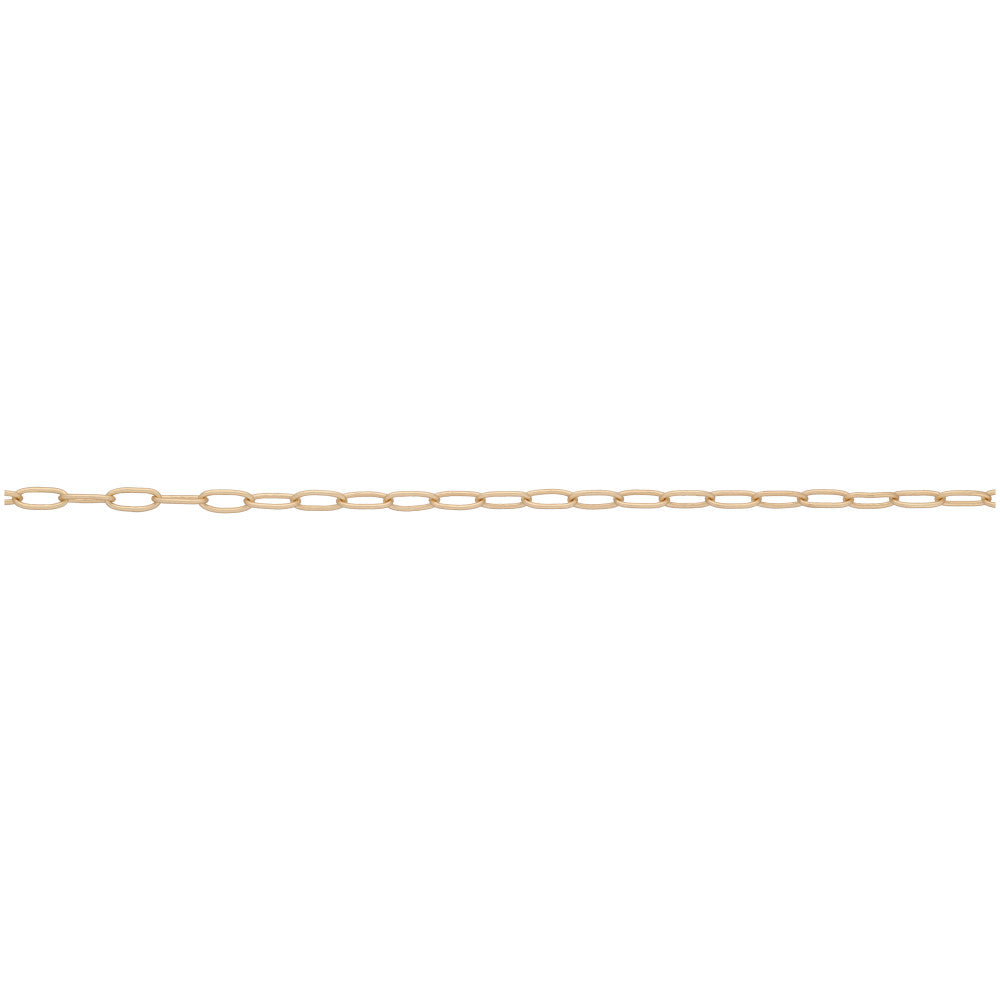 Satin Hamilton Gold Paperclip Cable Chain, 5.9x1.75mm Links, by the Foot