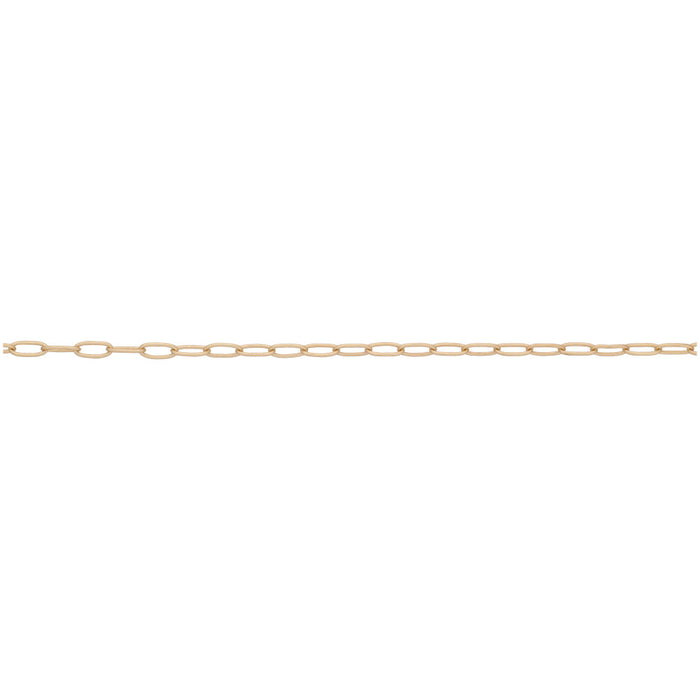 Satin Hamilton Gold Paperclip Cable Chain, 5.9x1.75mm Links, by the Foot
