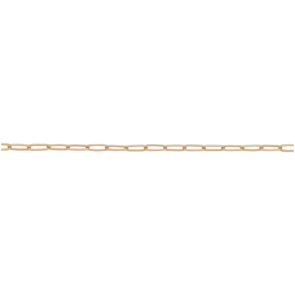 Satin Hamilton Gold Paperclip Cable Chain, 7.9x2.3mm Links, by the Foot