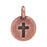 TierraCast Pewter Charm, Round Cross Symbol 16.5x11.5mm, 1 Piece, Antiqued Copper Plated