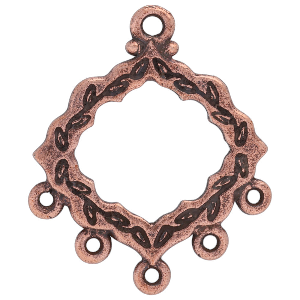 Chandelier Link, Cathedral 27.5x23mm, Antiqued Copper Plated, by TierraCast (1 Piece)