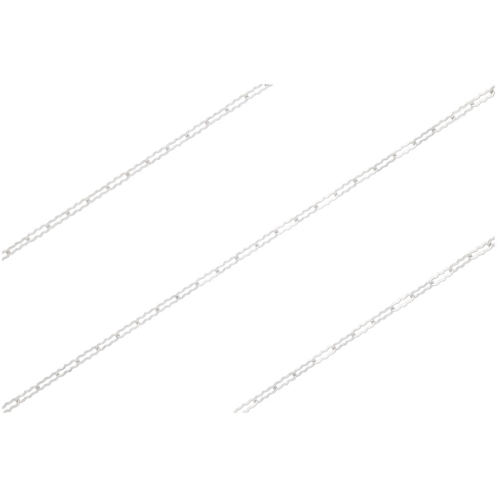 Sterling Silver Delicate Krinkle Chain, 2.3mm, by the Foot
