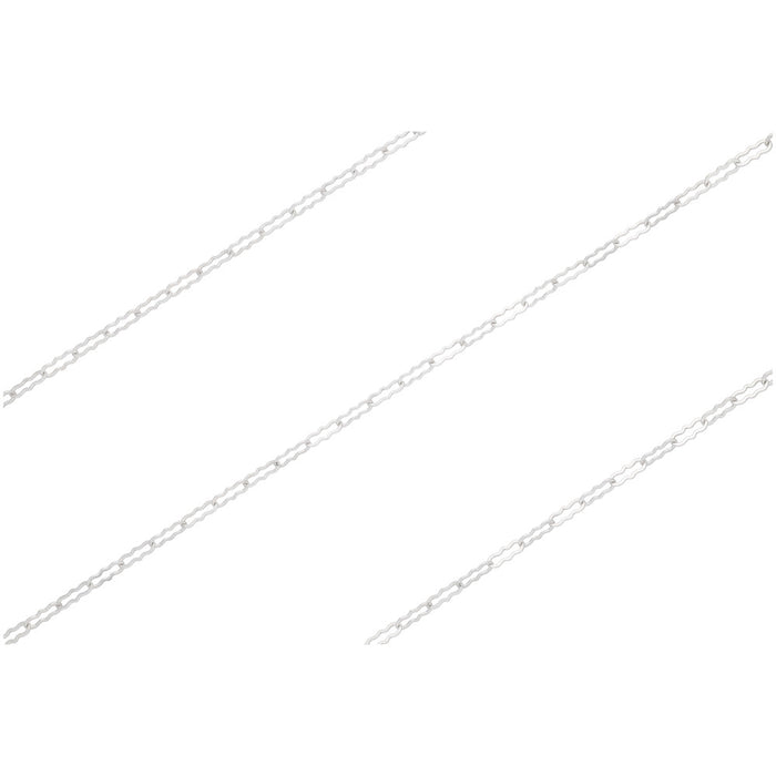 Sterling Silver Delicate Krinkle Chain, 2.3mm, by the Foot