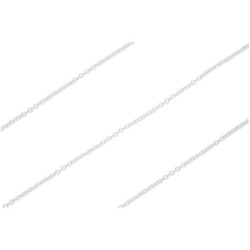 Silver Plated Cable Chain, 1.8mm, by the Foot