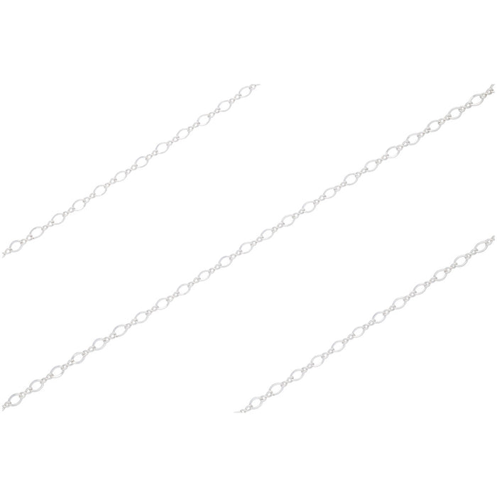 Sterling Silver Figure Eight Chain, 2mm, by the Foot