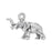 Sterling Silver Charm, Elephant 11x16.5mm, 1 Piece