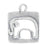 Sterling Silver Charm, Rectangle Elephant 18x14.5mm, 1 Piece