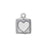 Sterling Silver Charm, Square Heart 10x7.5mm, 1 Piece