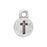 Nunn Design Itsy Charm, Spiritual Cross 9mm, Antiqued Silver (1 Piece)