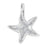 Sterling Silver Charm, Starfish 18.5x15mm, 1 Piece