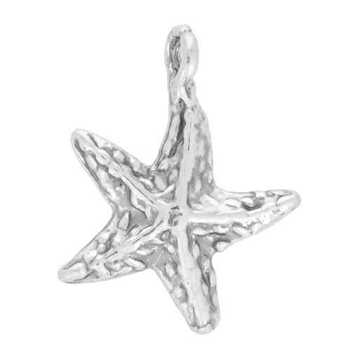 Sterling Silver Charm, Starfish 18.5x15mm, 1 Piece