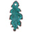 Charm, Small Oak Leaf 25x10.5mm, Enameled Brass Teal Green, by Gardanne Beads (1 Piece)