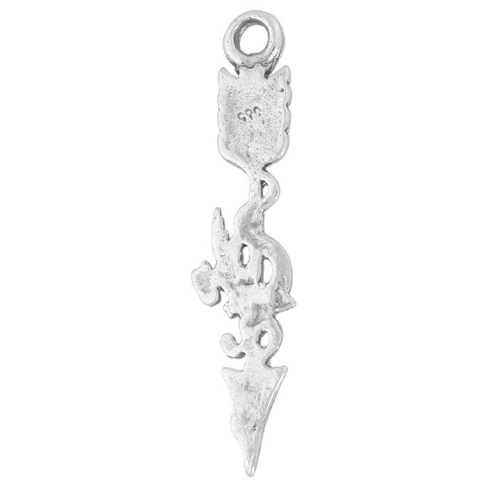 Sterling Silver Charm, Arrow with Dragon 31.5x7mm, 1 Piece