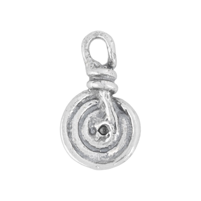 Sterling Silver Charm, Fancy Spiral 14.5x8.5mm, 1 Piece