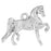 Sterling Silver Charm, Show Horse 17.5x22mm, 1 Piece