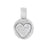 Sterling Silver Charm, Round Heart 14.5x9.5mm, 1 Piece