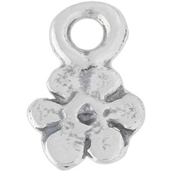 Sterling Silver Charm, Tiny Flower 8x5mm, 1 Piece