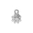 Sterling Silver Charm, Very Tiny Flower 9.5x7mm, 1 Piece