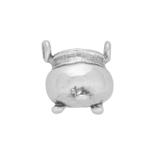 Sterling Silver Charm, Halloween Cauldron Pot  9.5x9mm, 1 Piece