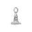 Sterling Silver Charm, Small Halloween Witch's Hat 11x7mm, 1 Piece