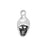 Sterling Silver Charm, Small Skull 12.5x5mm, 1 Piece