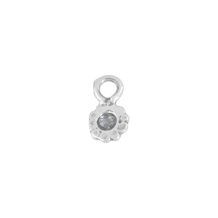 Sterling Silver Charm, Bubble Dome 6.9x4.3mm, 1 Piece