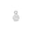Sterling Silver Charm, Tiny Clamshell Seashell 7.5x4.6mm, 1 Piece