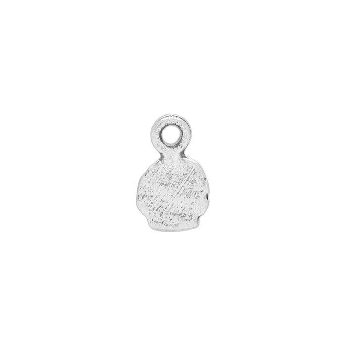 Sterling Silver Charm, Tiny Clamshell Seashell 7.5x4.6mm, 1 Piece