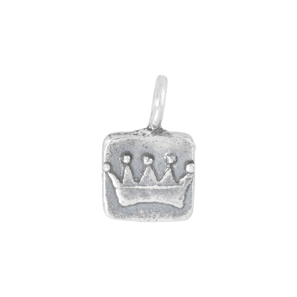 Sterling Silver Charm, Small Crown 11.2x6.8mm, 1 Piece