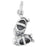 Charm, Baby Girl Shoe 18.5x11mm, Sterling Silver (1 Piece)