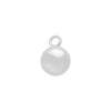 Sterling Silver Charm, Round Ball Drop with Loop 6mm (2 Pieces)