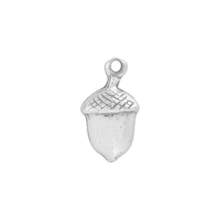 Sterling Silver Charm, Tiny Acorn 10.5x5.5, 1 Piece