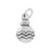 Sterling Silver Charm, Round Christmas Ornament 12.5x8mm (1 Piece)