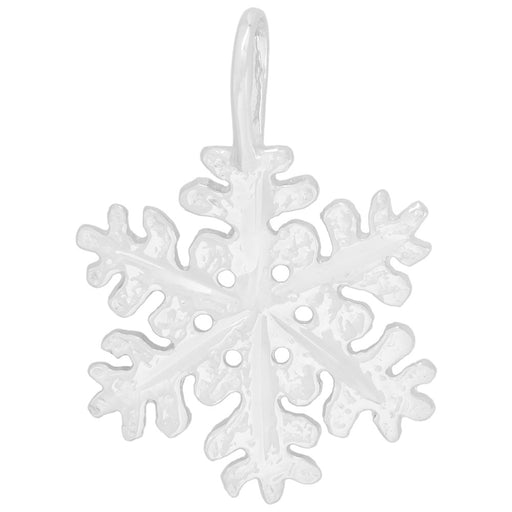Sterling Silver Pendant, Snowflake with Bail 32.5x23mm (1 Piece)