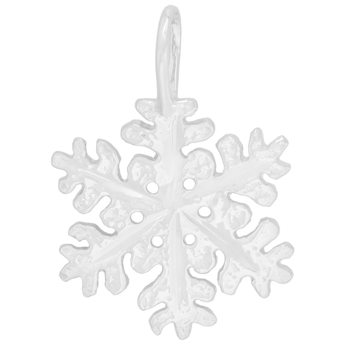 Sterling Silver Pendant, Snowflake with Bail 32.5x23mm (1 Piece)