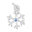 Sterling Silver Charm, Dainty Snowflake with Blue Crystal 16x11.5mm (1 Piece)
