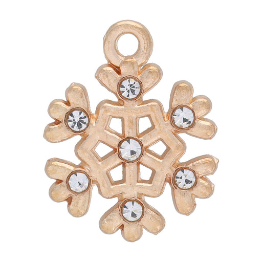Sweet and Petite Holiday Charms, Snowflake with Crystals 18x14mm (1 Piece)