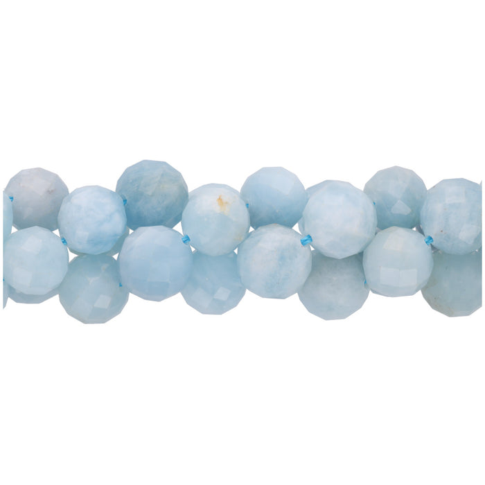 Dakota Stones Gemstone Beads, Aquamarine Grade A, Faceted Round 10mm (16 Inch Strand)