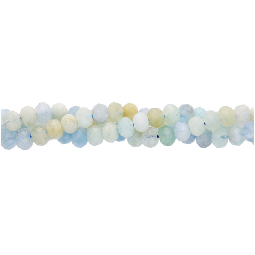 Dakota Stones Gemstone Beads, Aquamarine, Faceted Rondelle 6mm (16 Inch Strand)