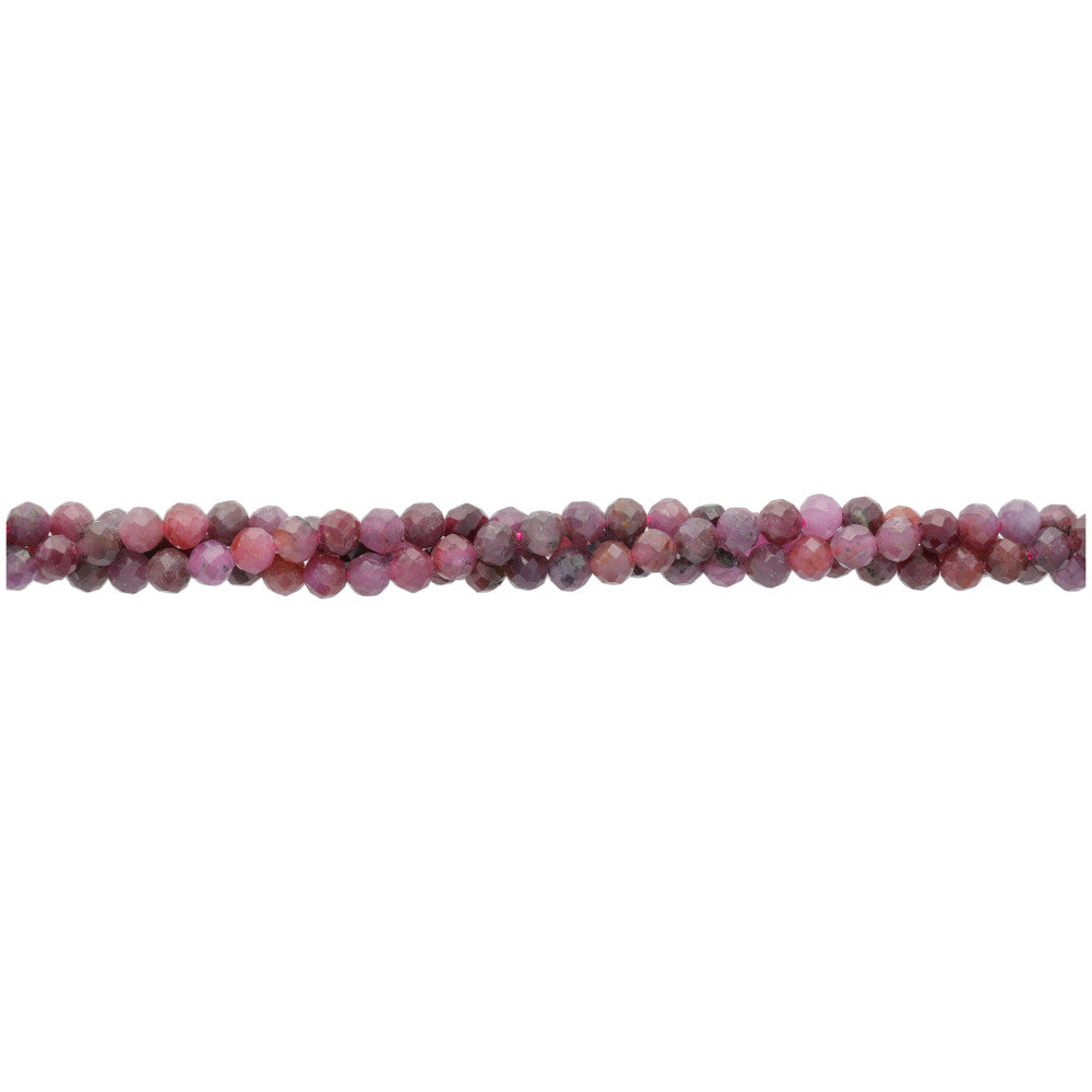 Dakota Stones Gemstone Beads, Red Ruby Grade A,  Microfaceted Round 3mm (16 Inch Strand)