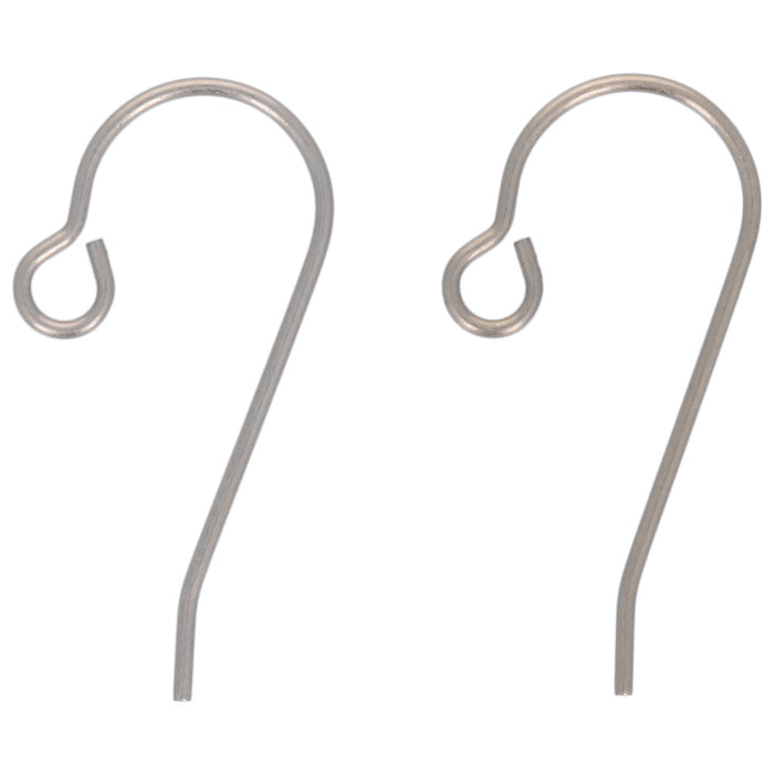 Earring Findings, French Hook Earring Wire with Loop 21.5mm Long / 23 Gauge  Thick, Titanium (10 Pairs) — Beadaholique