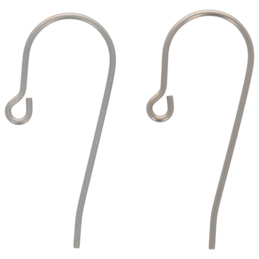 Earring Findings, French Hook Earring Wire with Loop 23mm Long / 23 Gauge Thick, Titanium (10 Pairs)