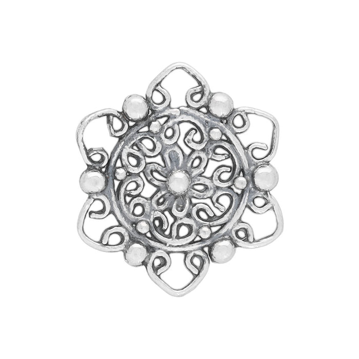 Sterling Silver Filigree, Floral (1 Piece)