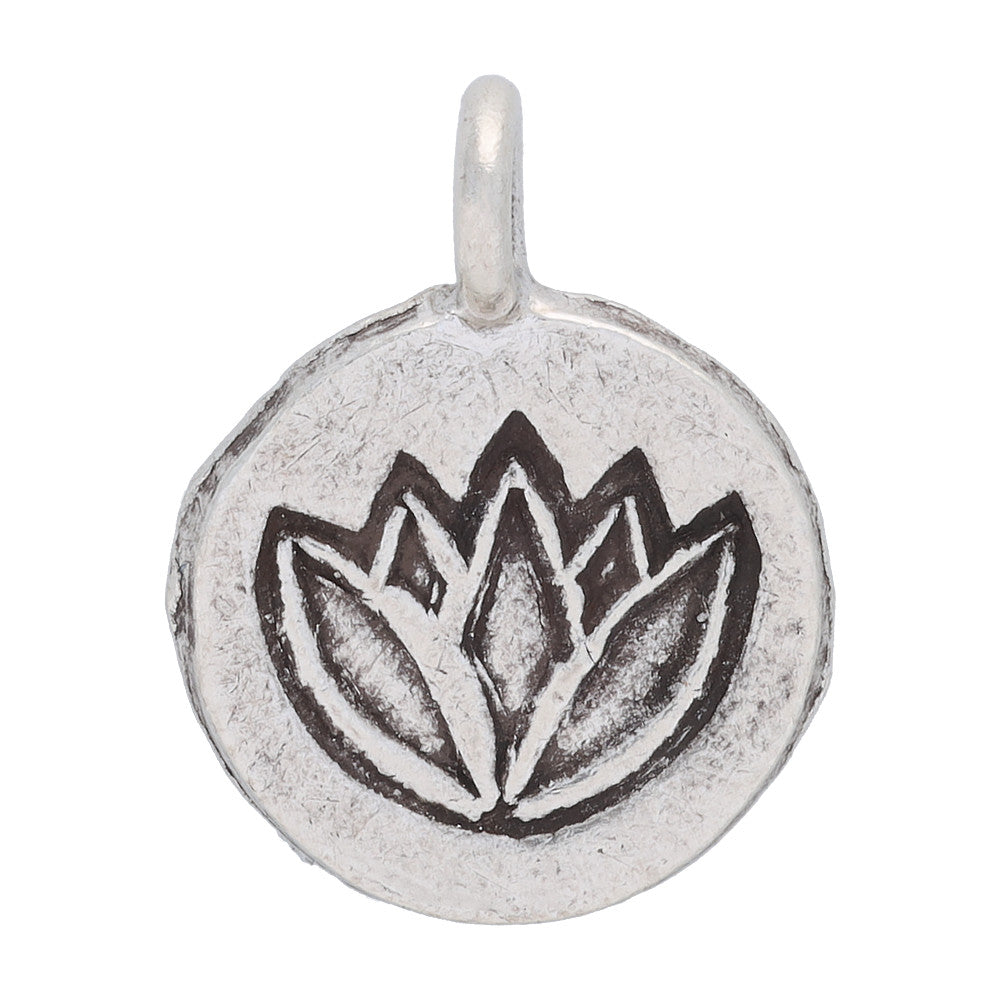 Hill Tribe Silver Lotus Round Pendant
