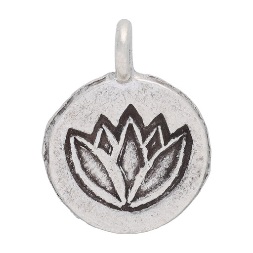 Hill Tribe Silver Lotus Round Pendant
