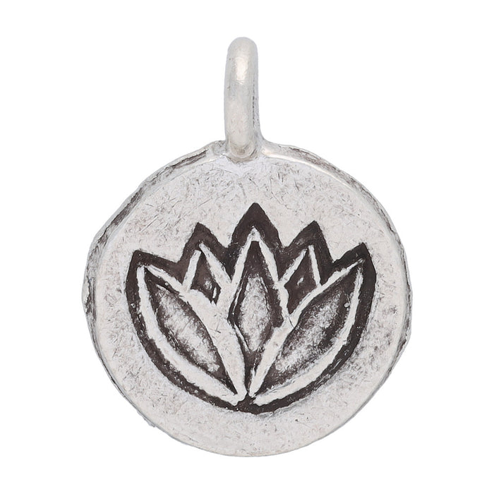 Hill Tribe Silver Lotus Round Pendant
